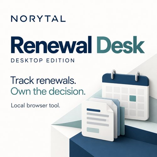 NORYTAL Renewal Desk Desktop Edition — local browser tool for renewal decisions